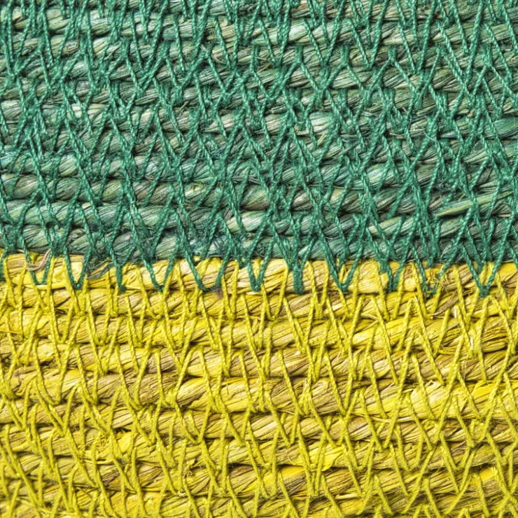Xenos Mand colorblock - groen/geel - ø20x25 cm- Manden|Manden