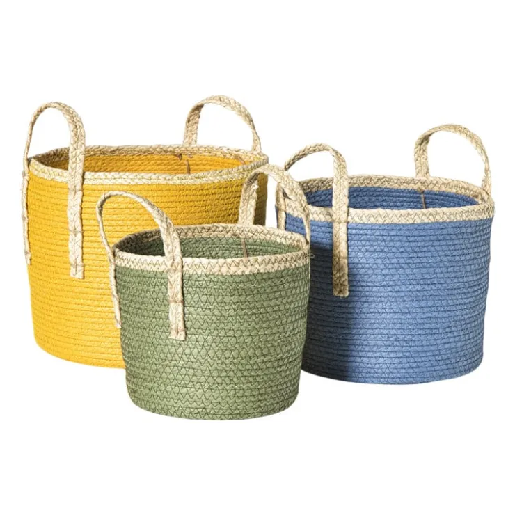 Xenos Mand colors - blauw/bruin - ø21x18 cm- Manden|Manden