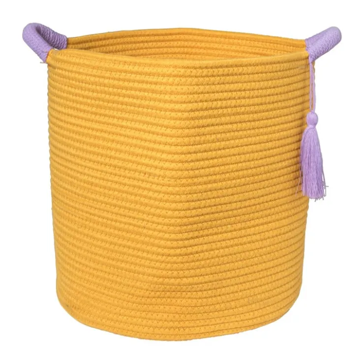 Xenos Mand colors hoog - oranje/paars - ø34x34 cm- Manden|Manden
