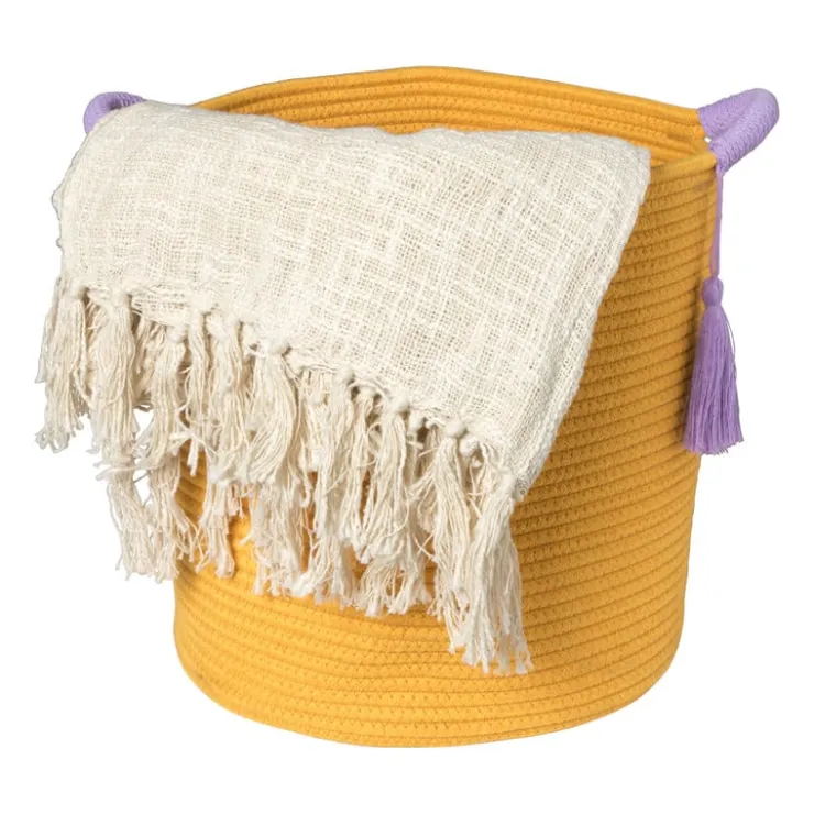 Xenos Mand colors hoog - oranje/paars - ø34x34 cm- Manden|Manden