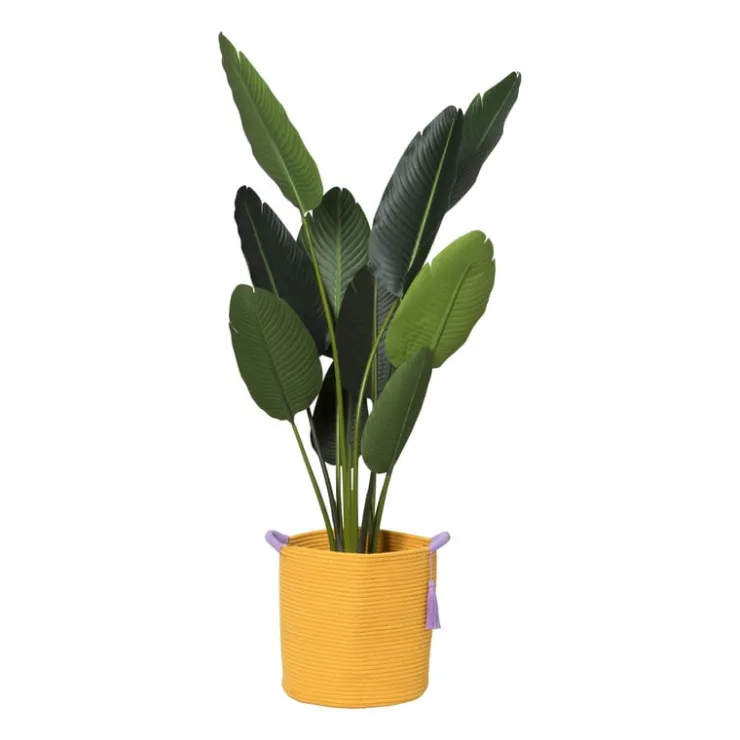 Xenos Mand colors hoog - oranje/paars - ø34x34 cm- Manden|Manden