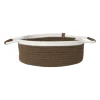 Xenos Mand colors laag - bruin/wit - ø30x10 cm- Manden|Manden