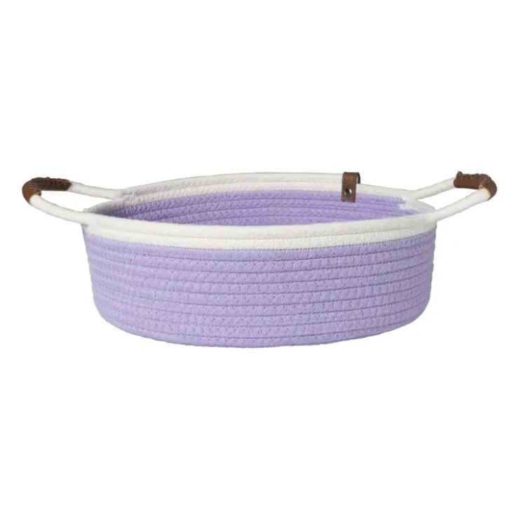 Xenos Mand colors laag - lila/wit - ø30x10 cm- Manden|Manden