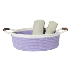 Xenos Mand colors laag - lila/wit - ø30x10 cm- Manden|Manden