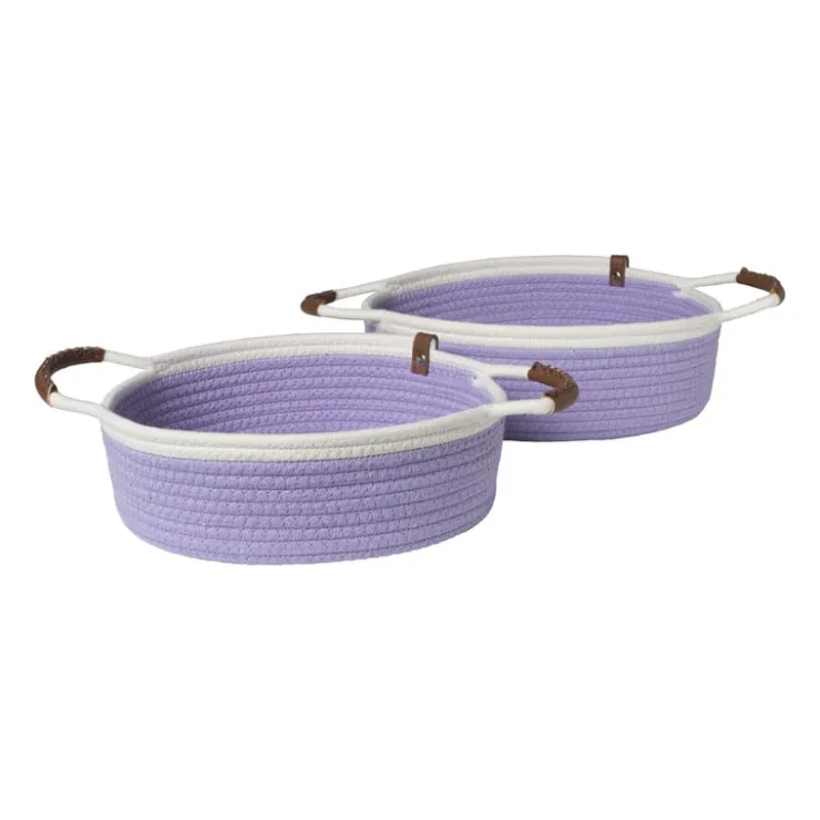 Xenos Mand colors laag - lila/wit - ø27x9 cm- Manden|Manden