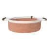 Xenos Mand colors laag - oranje/wit - ø30x10 cm- Manden|Manden