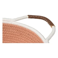 Xenos Mand colors laag - oranje/wit - ø30x10 cm- Manden|Manden