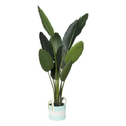 Xenos Mand colors met hengsels - blauw/wit - ø17x21 cm- Manden|Manden