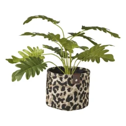 Xenos Mand luipaard - bruin/zwart - ø16x13 cm- Manden|Manden