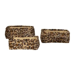 Xenos Mand luipaard - 11x30x20 cm - bruin/beige- Manden|Manden
