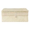 Xenos Mand met deksel Stijn - 12x30x21 cm - wit- Manden|Manden