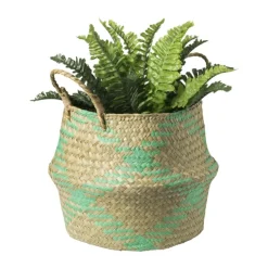 Xenos Mand streep - bruin/turquoise - ø23x28 cm- Manden|Manden