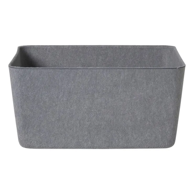 Xenos Mand vilt groot - grijs - 14x29x23 cm- Manden|Manden