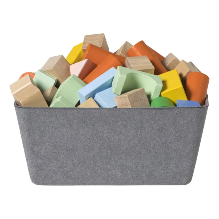 Xenos Mand vilt middel - grijs - 11x25x25 cm- Manden|Manden
