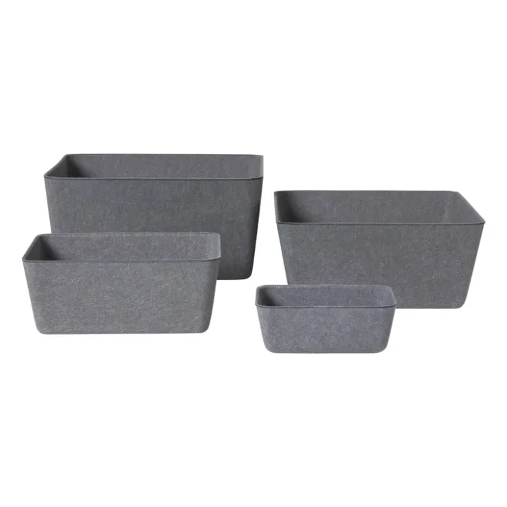 Xenos Mand vilt middel - grijs - 11x25x25 cm- Manden|Manden