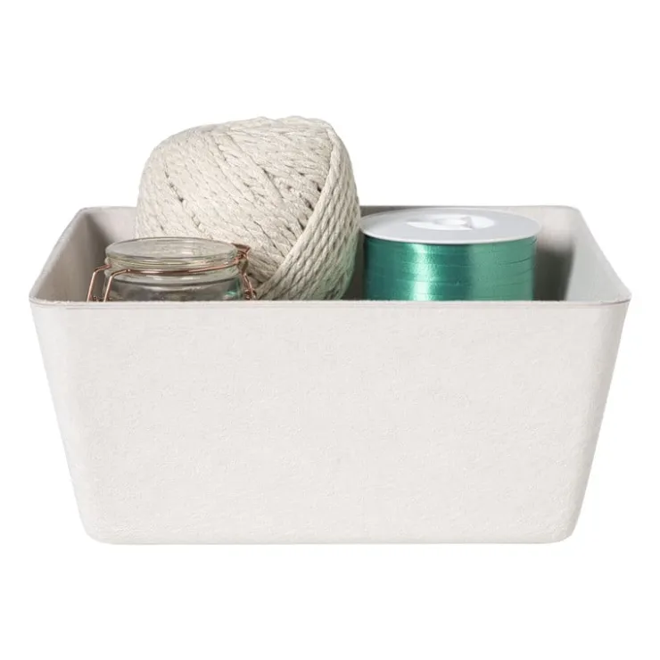 Xenos Mand vilt middel - wit - 11x25x25 cm- Manden|Manden