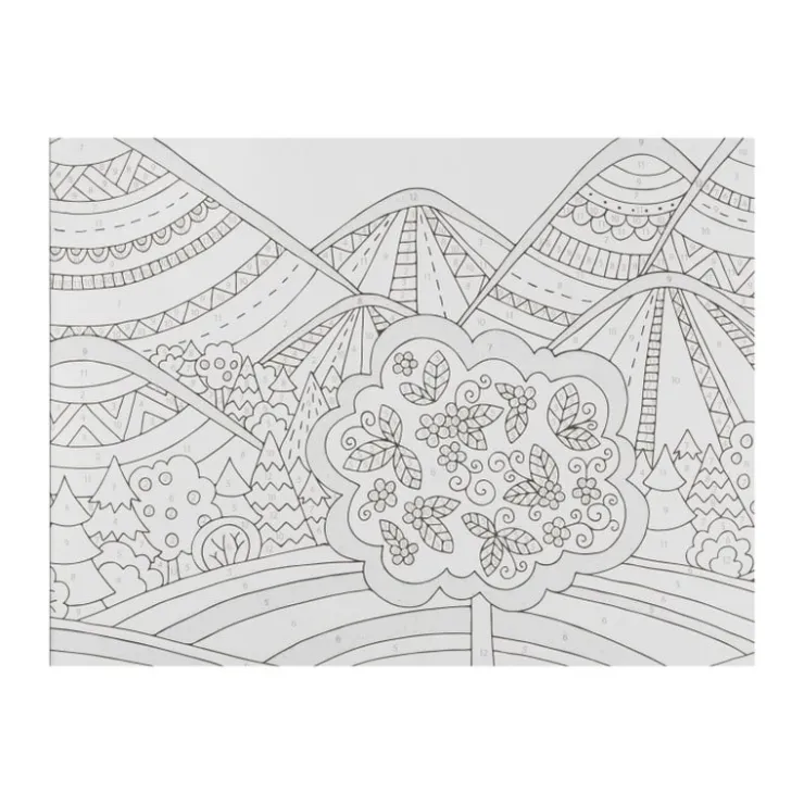 Xenos Mandala landscape - kleuren op nummer- Kleurboeken|Kerstcadeaus