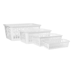 Xenos Mandje wit - 4.5x19x9.2 cm- Manden|Manden