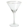 Xenos Martiniglas gouden rand - glas - 220 ml- Cocktailglazen