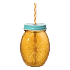 Xenos Mason jar citroen - oranje - 450 ml- Mason Jars