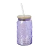 Xenos Mason jar iriserend - paars - ø7.5x14 cm- Mason Jars
