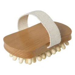 Xenos Massage borstel - rubber/hout - 13x7x4 cm- Badkamer Accessoires