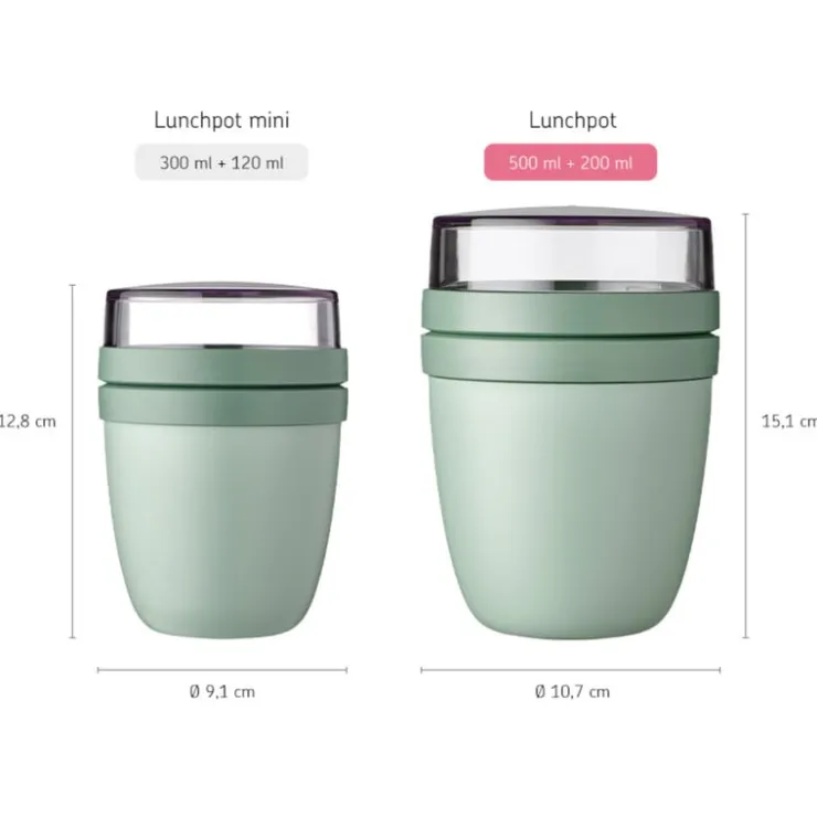 Mepal lunchpot - lichtgroen - 500 ml + 200 ml- Broodtrommels