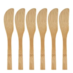 Xenos Messen bamboe - 16 cm - set van 6- Messen