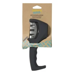 Xenos Messenslijper 4-in-1 - zwart -20.5x4.8x7.5 cm- Keukengerei