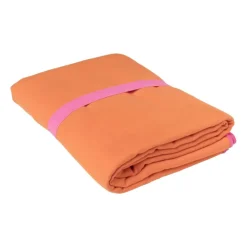 Xenos Microvezel handdoek - oranje/roze - 100x180 cm- Reishanddoeken