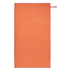 Xenos Microvezel handdoek - oranje/roze - 100x180 cm- Reishanddoeken