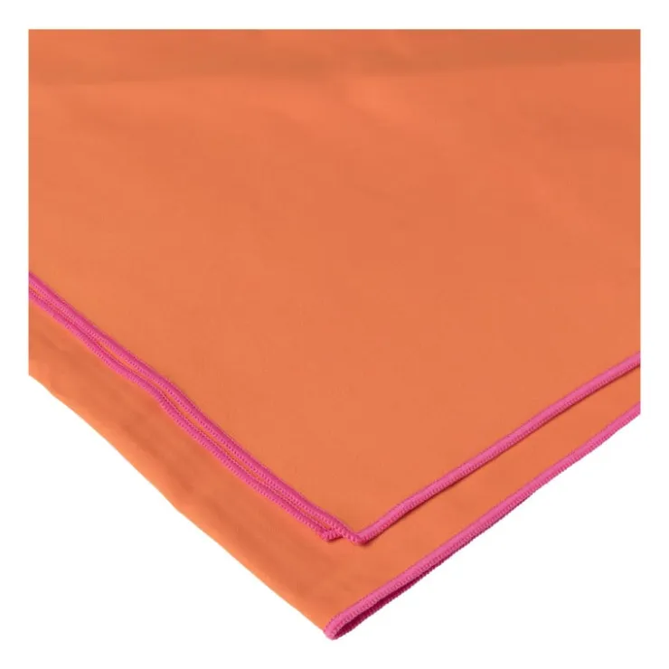 Xenos Microvezel handdoek - oranje/roze - 100x180 cm- Reishanddoeken