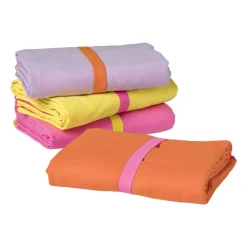 Xenos Microvezel handdoek - oranje/roze - 100x180 cm- Reishanddoeken