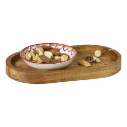 Xenos Mini dienblad acacia - bruin - 20x11 cm- Dienbladen|Kerst Bakken