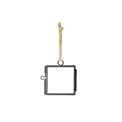 Xenos Mini fotolijstje hangend - zwart - 6x6 cm- Wandhangers|Fotolijsten