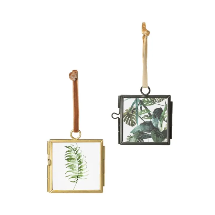 Xenos Mini fotolijstje hangend - zwart - 6x6 cm- Wandhangers|Fotolijsten