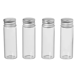 Xenos Mini glazenflesjes - 4x16 ml - set van 4- Voorraadpotten