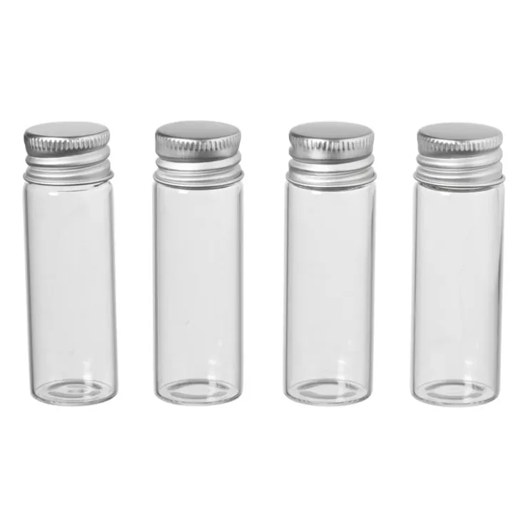 Xenos Mini glazenflesjes - 4x16 ml - set van 4- Voorraadpotten