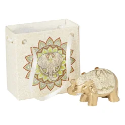 Xenos Mini olifant in tasje - diverse kleuren - 3 cm- Decoratieve Beelden