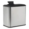 Xenos Mini prullenbak - zwart/zilverkleurig - 16.8x25x24.2 cm- Prullenbakken