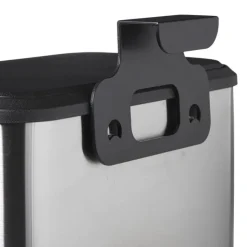 Xenos Mini prullenbak - zwart/zilverkleurig - 16.8x25x24.2 cm- Prullenbakken