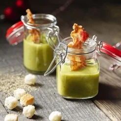 Xenos Mini voorraadpot met klemdeksel - vierkant - 100 ml- Voorraadpotten