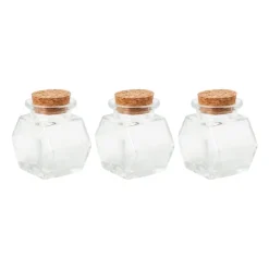 Xenos Mini voorraadpotje met kurk - set van 3 - 5 ml- Voorraadpotten