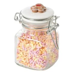 Xenos Mini weckpot kerst - transparant - 90 ml - diverse varianten- Voorraadpotten|Kerstcadeaus