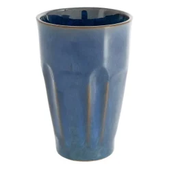Xenos Mok facet - donkerblauw - 360 ml- Mokken