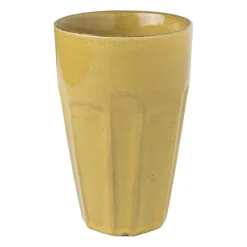 Xenos Mok facet - geel - 360 ml- Mokken