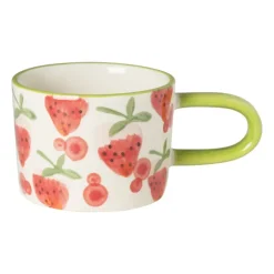 Xenos Mok met aardbeien - multicolor - 200 ml- Mokken