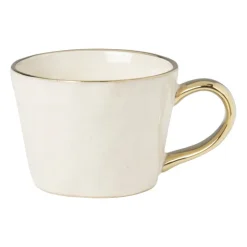 Xenos Mok met gouden oor - beige - 250 ml- Mokken