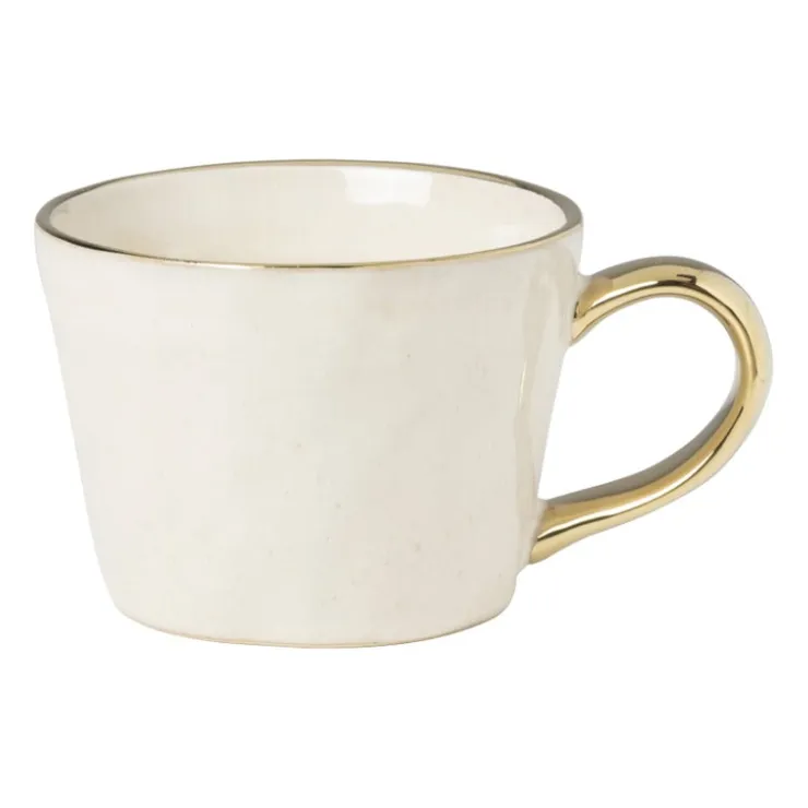 Xenos Mok met gouden oor - beige - 250 ml- Mokken