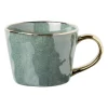 Xenos Mok met gouden oor - groen - 250 ml- Mokken
